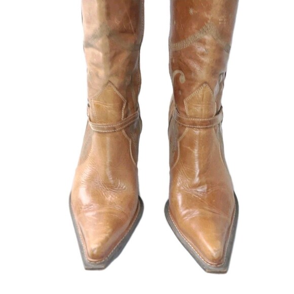 Vintage Destroy Leather Boots Size EU 40  Y2k Made In Spain Brown - Picture 7 of 10